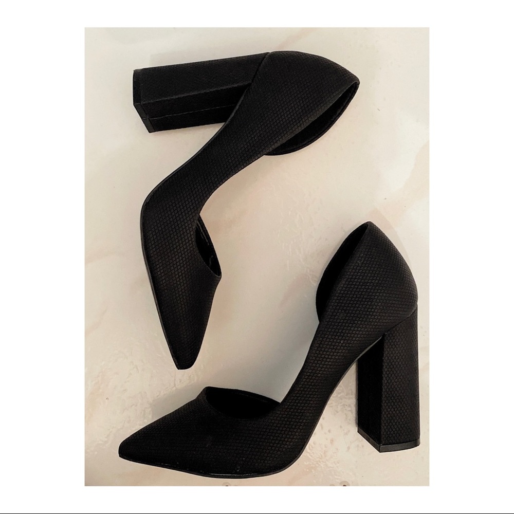 Matte Black Block Heels By Call It Spring - image 1